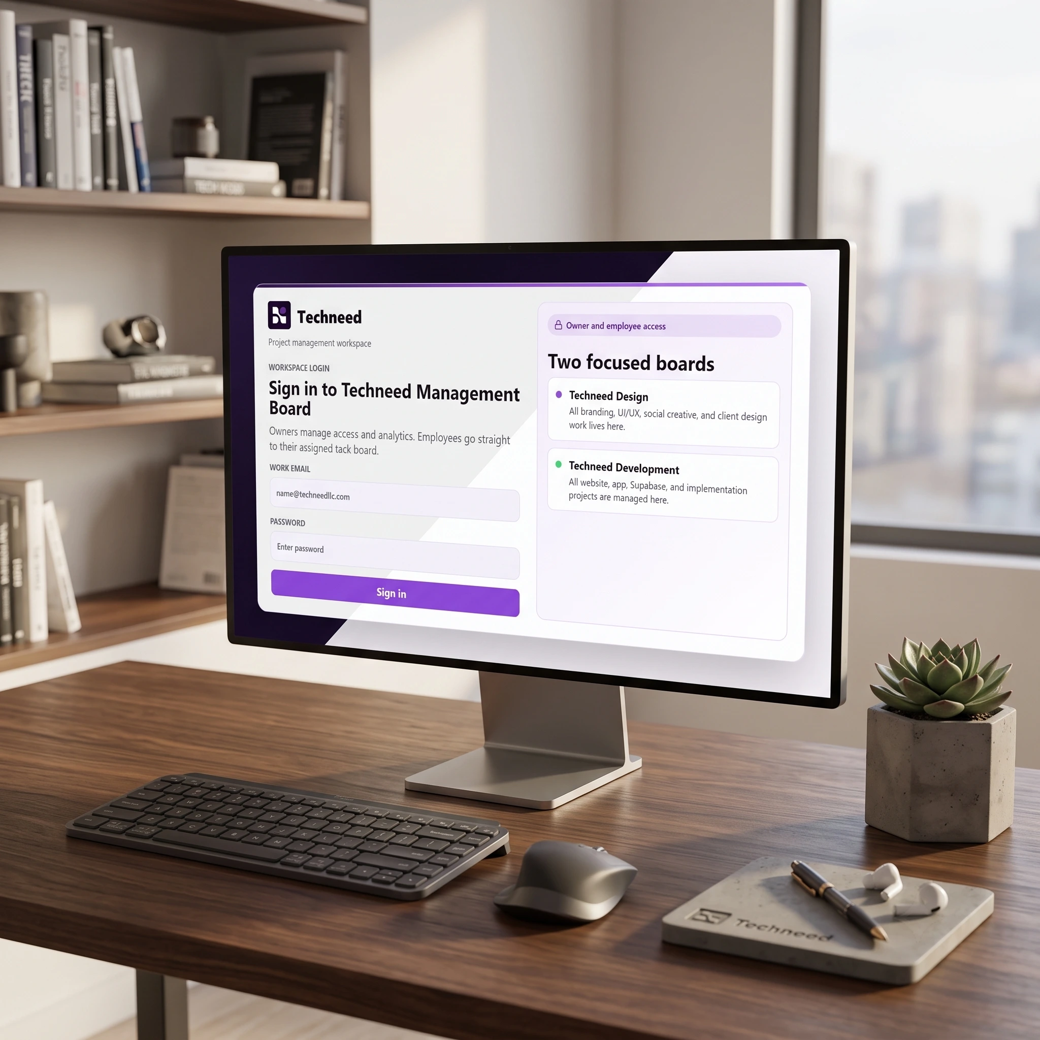Techneed — Project Management Workspace preview